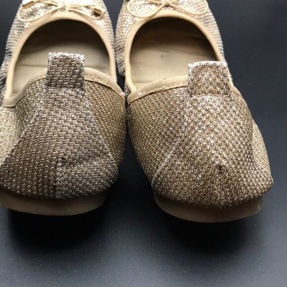 Jessica Simpson Glitter Gold Flats Sandals Sz 6.5 - Picture 4 of 7